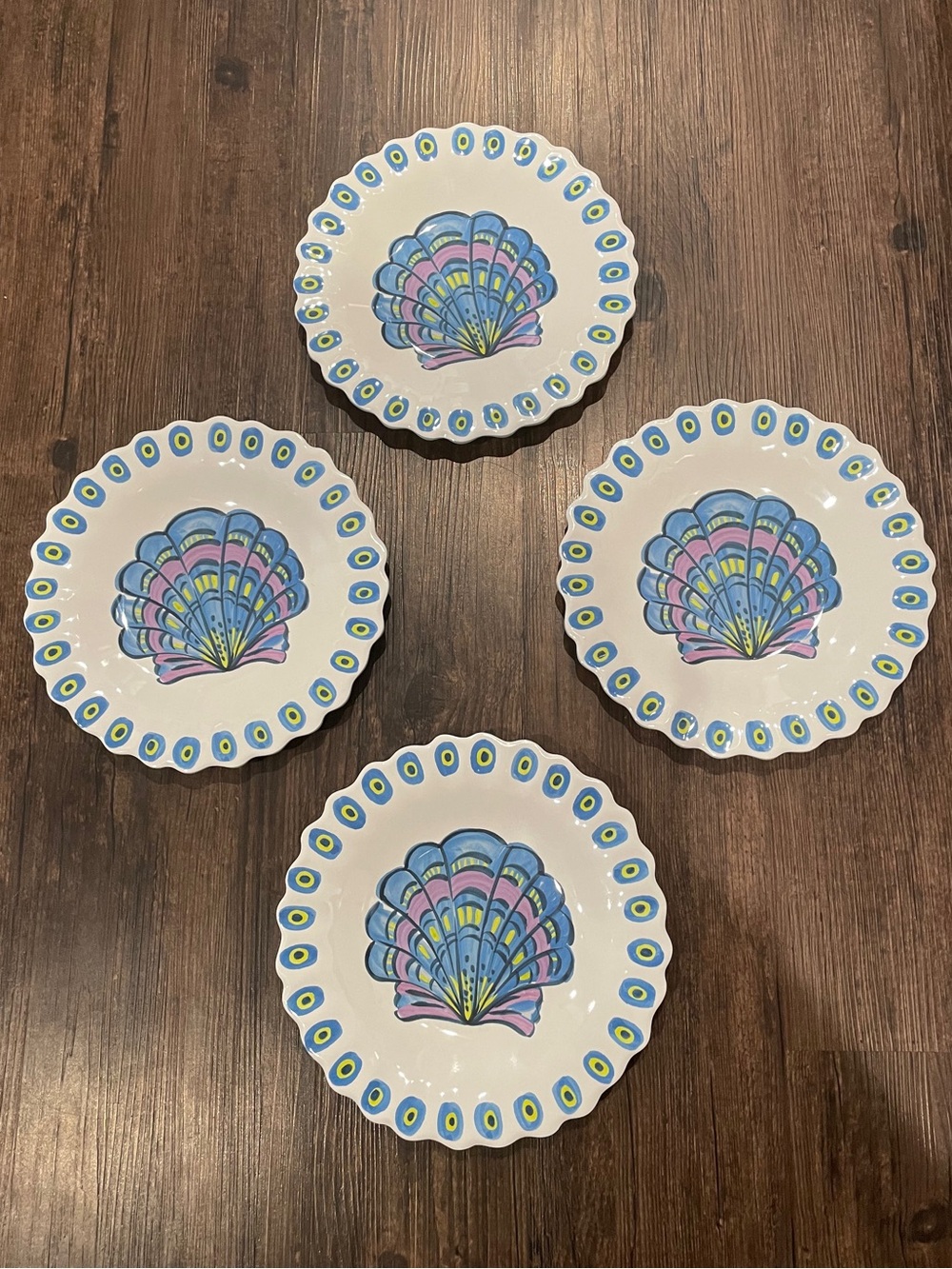 *New* Sigrid Olsen Home Shell Design Lunch Plates - Set of 4